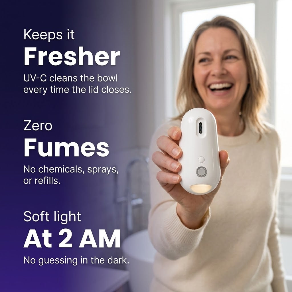 PureLumi™ Self-Cleaning UV-C Toilet Light with Motion-Sensor Night Light