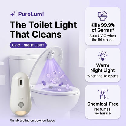 PureLumi™ Self-Cleaning UV-C Toilet Light with Motion-Sensor Night Light